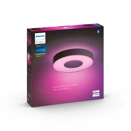 LED-Deckenleuchte INFUSE M Schwarz 33.5W CCT RGB PHILIPS HUE Bluetooth Zigbee