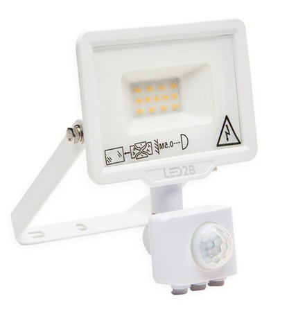LED-Flutlicht 10W 800lm 3000K IP44 Weiß mit Bewegungssensor LED2B KOBI MHC