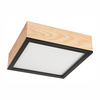 Plafond LED-Deckenleuchte SANTIAGO 2xE27 Quadratisch aus Holz LD-PD-9.4 Lamkur