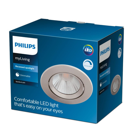 LED SPARKLE 5.5W 2700K Dimmbar Rund Satin Einbauleuchte PHILIPS