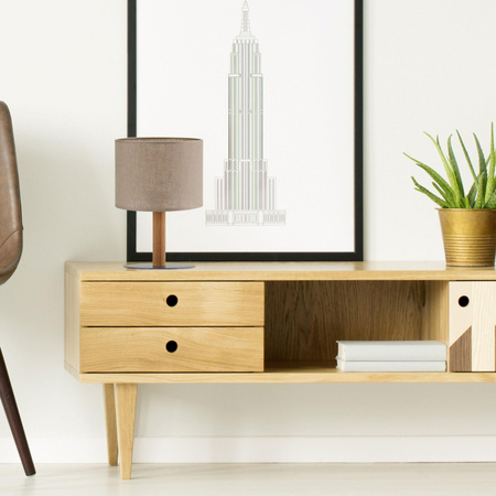 VAIO NATURE Schreibtisch Nachttischlampe Lampenschirm Beige und Schwarz Classic E27 5192 TK Lighting