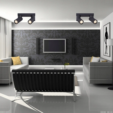 Wandleuchte 2xGU10 LED beweglich schwarz