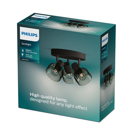 Deckenleuchte Reflektor Plafond 3x E14 LED Schwarz Sleet Philips