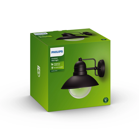 Gartenlampe LED Wandlampe HOVERFLY myGarden E27 IP44 Laterne für Daunen Schwarz PHILIPS