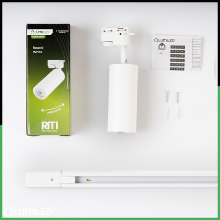 2m Stromschiene + 4x Schienenstrahler GU10 Weiß RITI LUMILED