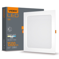 LED-Paneel Einbauleuchte 18W 2200lm 4000K Neutralweiß Videx