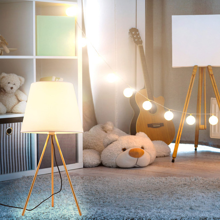 Dekorative Tischlampe E27 Weiß Gold ELENA Sanico Goldlux