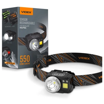 Wiederaufladbare LED-Stirnlampe 5W 5000lm 7 Modi USB-C Bewegungssensor Wasserdicht IP65 Videx