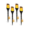 Set 4x LED Garten Fackel Solar Mast 60 cm Flamme Dämmerungssensor