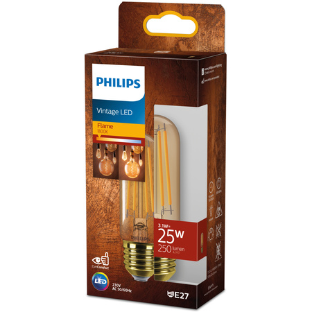 E27 T32 LED Lampen 3,1 W = 25 W, 250 lm, 1800 K, warmes Filament, bernsteinfarben, PHILIPS