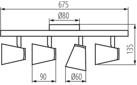 ENALI Deckenleuchte Leuchte 4xGU10Weiß 68cm Kanlux