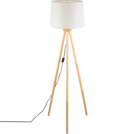 Stehlampe Tischlampe E27, Tripod mit Schirm Beige Höhenverstellbar CLARA LUMILED