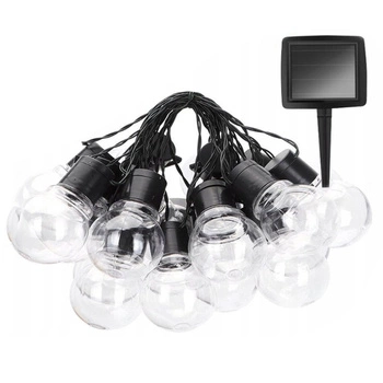 Solar Garland Garden DEKORATIVE Lichterkette 3,35m 10xLED TRANSPARENTE Kugeln 3000K
