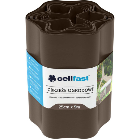 Gewellte flexible Rasenkante 25cm x 9m Braun CELLFAST