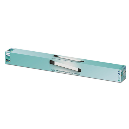 LED Spiegelbeleuchtung 10W 1500lm 2700K 62cm IP44 Schwarz Rover Philips