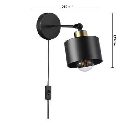 Wandlampe Spotlight Wandlampe E27 Moving Black Copper Elza Masterled