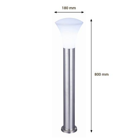 LED-Gartenleuchte für den Außenbereich BELLA E27-Mast 80cm Chrom Volteno