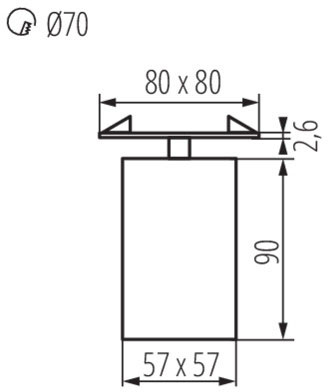 Bewegliche schwarze Spot-Deckenleuchte SPOT CHIRO GU10 quadratisch Kanlux