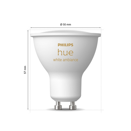 LED GU10 Reflektorlampe 4.2W = 50W 400lm 2200-6500K CCT SMART Smart Bluetooth ZigBee Weißes Ambiente Philips HUE