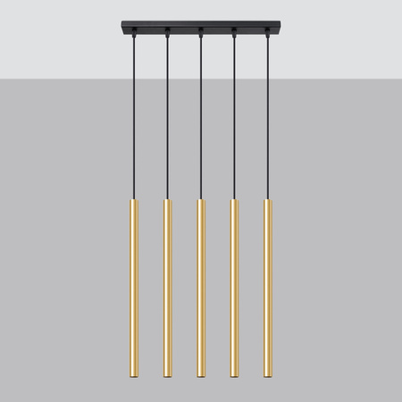 PASTELO 5L 5xG9 Gold Moderne Deckenhängeleuchte SOLLUX