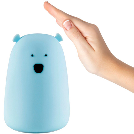 LED RGB dekoratives Nachtlicht mit wiederaufladbarer Batterie Bär blau GOLDLUX (Polux)