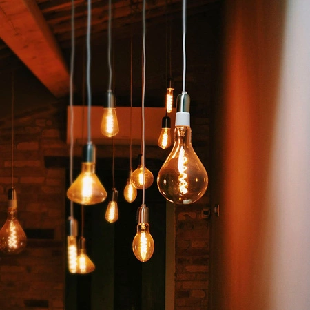 LED Lampen E27 PS160 Pear 8W = 42W 500lm 1800K Warm 360° FILAMENT Amber Dimmbar Videx