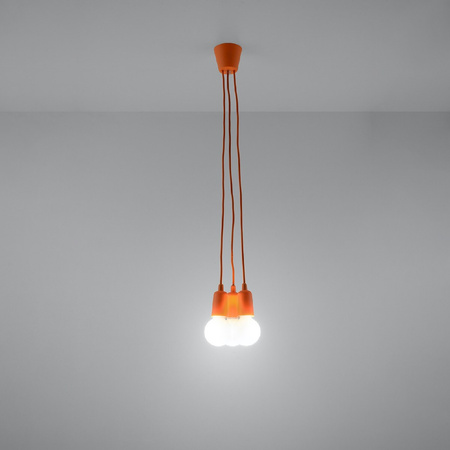 DIEGO LED Pendel-Deckenleuchte 3xE27 Orange Ausleger SOLLUX