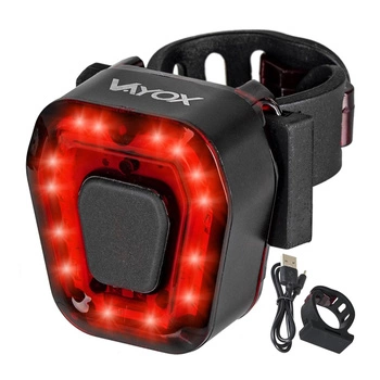 Fahrrad Rücklicht LED Rücklicht USB Rot mit Akku 5 Lichtmodi VAYOX