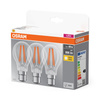 3PAK LED-Glühbirne B22d A60 6.5W = 60W 806lm 2700K Warm 360° Filament OSRAM