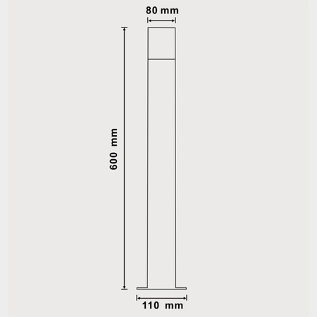 Gartenleuchte LED Post E27 TUBA Graphit 60cm DALLAS GOLDLUX (Polux)