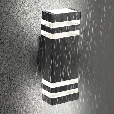 Garten Wandleuchte Double top down INEZ DUO LED 2x GU10 ALUMINIUM Dunkelgrau IP54