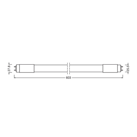 LED-Leuchtstoffröhre G13 T8 8W = 18W 900lm 4000lm Neutral 190° 60cm LED TUBE UNIVERSAL Osram