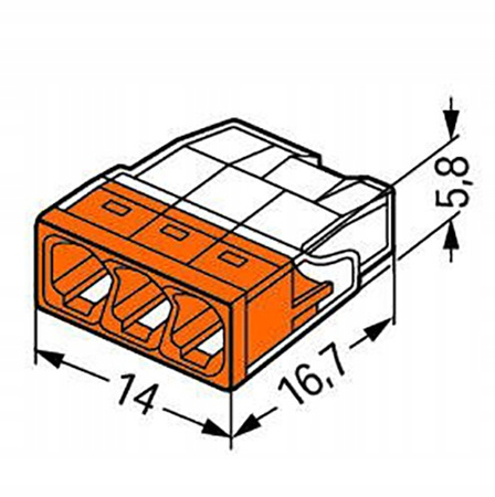 Installationsverbinder Schnellverbinder 3x0,5-2,5mm Drahtwürfel