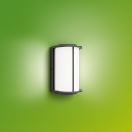 Garten-Wandleuchte LED-Fassadenleuchte für den Außenbereich 4.3W 800lm 2700K IP44 Anthrazit Reese Ultra Efficient Philips