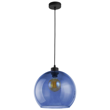 CUBUS Hängeleuchte Schwarz/Blaues Glas Modern E27 3174 TK Lighting