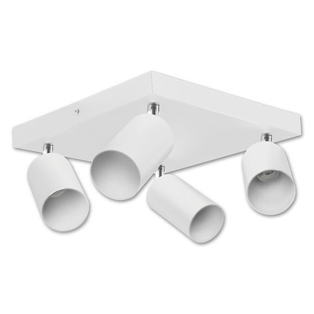 Deckenleuchte Plafond Spot Tuba Reflektor Halogen Leuchte 4x GU10 Moving White Chrome Bardo Masterled