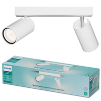 Reflektor-Deckenleuchte 2x GU10 IP44 Weiß Kosipo Philips