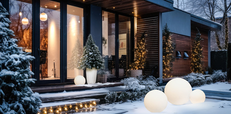 Außengartenlampe CUMULUS L 6978 E27 IP44 60 cm Kugelweiß Modern Nowodvorski