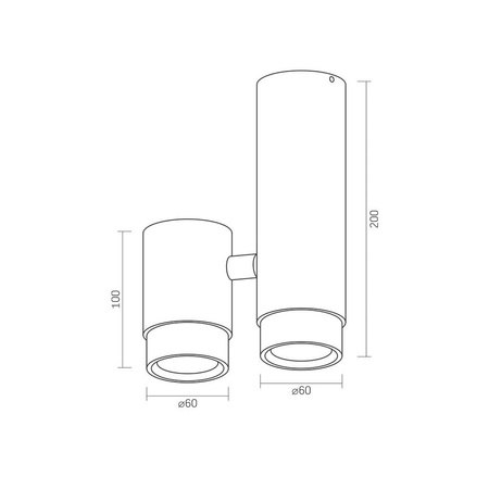 Aufbauleuchte Deckenleuchte LED Röhre 2xGU10 Schwarz VIDEOX