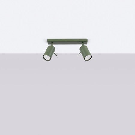 Tuba Spot Reflektor Deckenleuchte 2x GU10 Olive Ring Bittersweet Shimmer SL.1501 Sollux