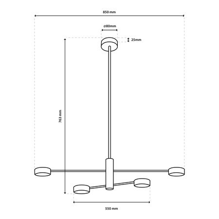 LED Pendelleuchte 4x GX53 Wall Schwarz OVILO LUMILED