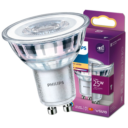 Halogen-LED Leuchtmittel GU10 PAR16 2,7W = 25W / lm 2700K Warm 36° PHILIPS