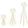 Stehlampe Tischlampe E27, Tripod mit Schirm Beige Höhenverstellbar CLARA LUMILED
