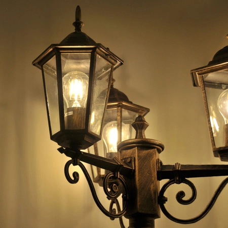 Garten Park Stehleuchte LIGURIA GOLDLUX (Polux) 3X E27 patiniert 2,5m