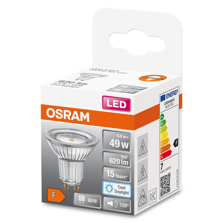 LED PAR16 Reflektor GU10 Glühbirne 6.9W = 49W 620lm 6500K Kalt 120° STAR Osram