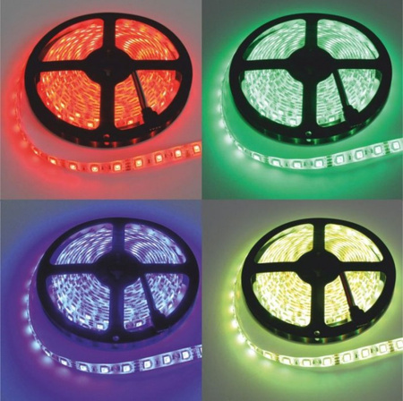 LED-Streifen SMD 5050 14.4W/m 60LED/m 12V Mehrfarbig RGB IP63 Rolle 5m Ecolight