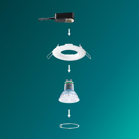 3x LED GU10 Einbauleuchte Aluminium Rund Weiß Peridot Philips