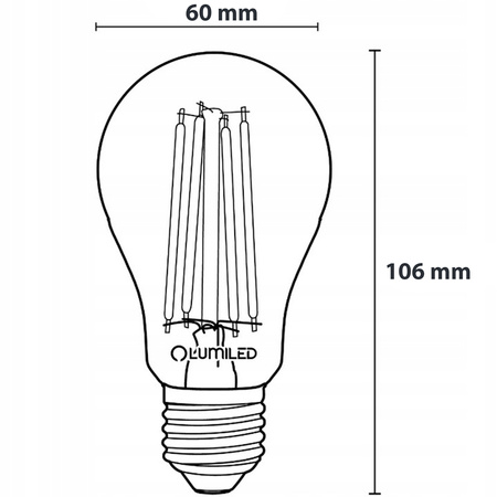 LED Lampen E27, Glühbirne A60 8W = 75W 1055lm 360° 3000K warm Glühfaden LUMILED