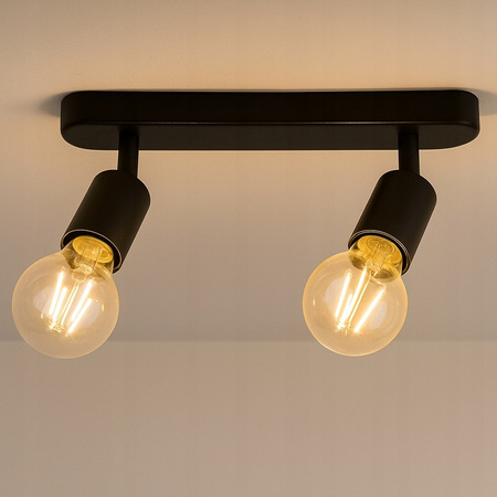 Spot Tuba Deckenleuchte Reflektor Halogenfassung 2x E27 Moving Black Eos Masterled