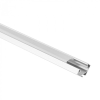 LED-Eckprofil aus Aluminium Eloxiert 1m mit Milchglasdiffusor für LED-Streifen + Kappen Ecolight R-Serie